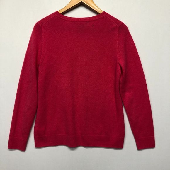 Tahari Women 100% 2-Ply Cashmere Sweater Size Medium Hot Pink M113 -21 - Picture 14 of 16